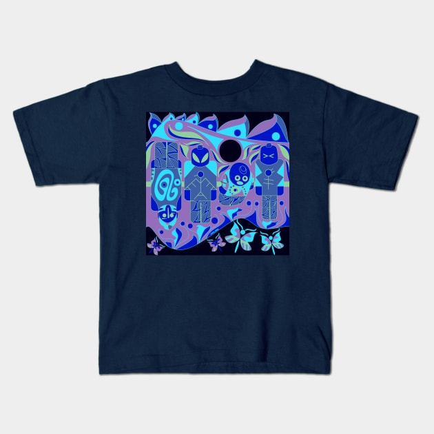 alien board game in mandala pattern Kids T-Shirt by jorge_lebeau